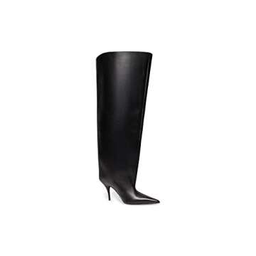 THESHY Women's Stiletto High Heel Over The Knee Boots Thigh High Long Boot Pull-on Pointed Toe Fall ...