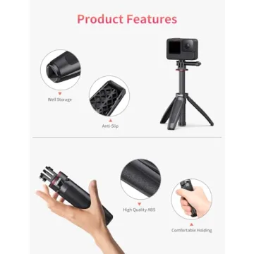 Extendable Selfie Stick for Action Camera - Lightweight Tripod