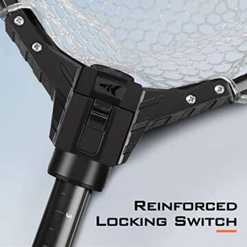 KastKing Brutus Fishing Net Combo, Foldable Extendable Fish Landing Net, Lightweight & Portable Fishing Net with Fish Hook Remover and Fish Lip Gripper, SIL-M