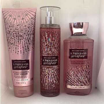 A Thousand Wishes Body Care Set. Shower Gel 10 Fl Oz, Fine Fragrance Mist 8 Fl Oz and Body Cream 8 Fl Oz