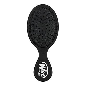 Wet Brush Detangling Brush, Mini Detangler Brush (Black) - Wet & Dry Tangle-Free Hair Brush for Women & Men - No Tangle Soft & Flexible Bristles for Straight, Curly, & Thick Hair