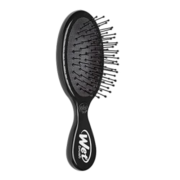Wet Brush Detangling Brush, Mini Detangler Brush (Black) - Wet & Dry Tangle-Free Hair Brush for Women & Men - No Tangle Soft & Flexible Bristles for Straight, Curly, & Thick Hair