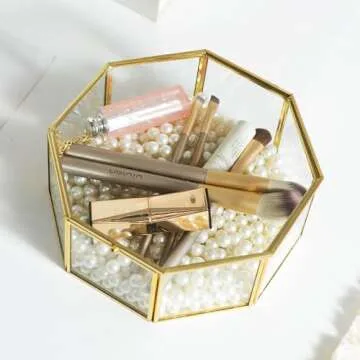 Elegant Sanllusit Glass Vintage Jewelry Box for Jewelry Storage