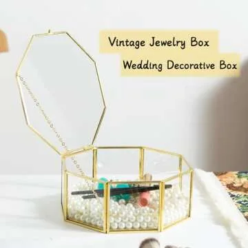 Elegant Sanllusit Glass Vintage Jewelry Box for Jewelry Storage