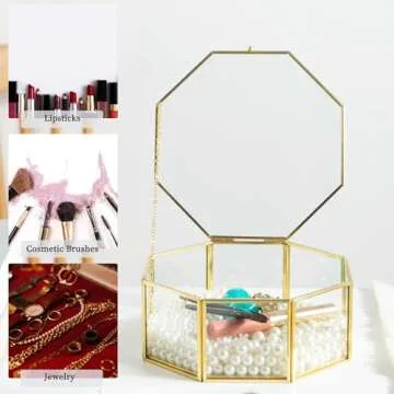 Elegant Sanllusit Glass Vintage Jewelry Box for Jewelry Storage
