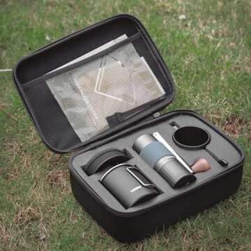 Vandroop Pour Over Coffee Maker Set, ALL in 1 Portable Set- Manual Coffee Grinder with Stainless Ste...