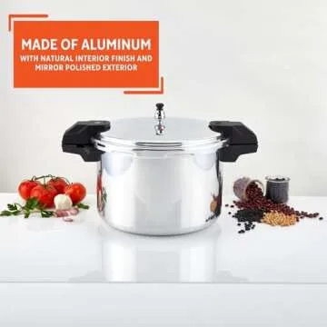 IMUSA USA 16Qt Jumbo Pressure Cooker - Silver Style