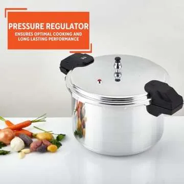IMUSA USA 16Qt Jumbo Pressure Cooker - Silver Style