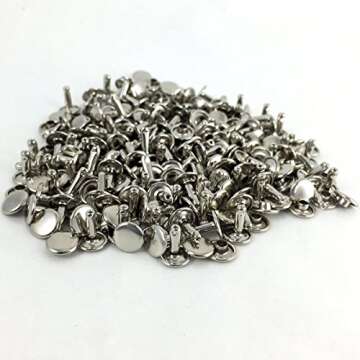 SLC 100 Pack Nickel Plated Double Capped Rivets - Medium Size