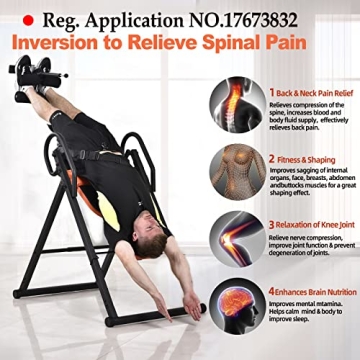 Teclor 350 lbs Inversion Table for Back Pain Relief & Therapy