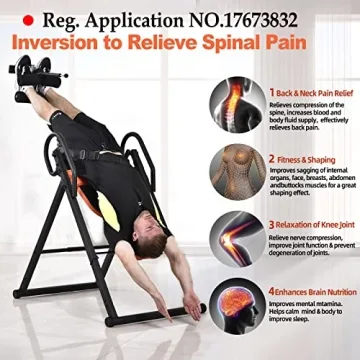 Teclor 350 lbs Inversion Table for Back Pain Relief & Therapy