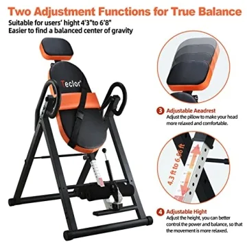 Teclor 350 lbs Inversion Table for Back Pain Relief & Therapy