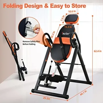 Teclor 350 lbs Inversion Table for Back Pain Relief & Therapy