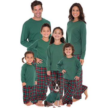 Festive Family PajamaGram Christmas Pajamas in Red & Green Plaid, Women's SM
