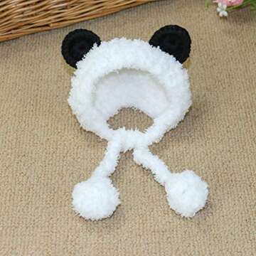 POPETPOP Panda Bear Dog Costume Neck Ear Warmer Headband Protector for Cat and Dog Size S