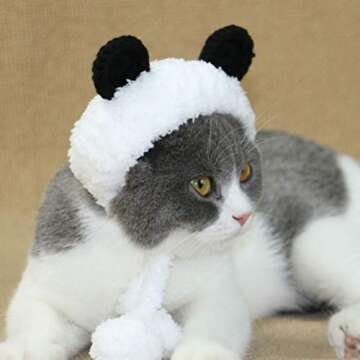 POPETPOP Panda Bear Dog Costume Neck Ear Warmer Headband Protector for Cat and Dog Size S