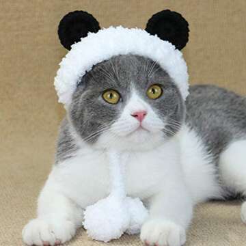 POPETPOP Panda Bear Dog Costume Neck Ear Warmer Headband Protector for Cat and Dog Size S