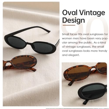 Trendy Retro Oval Sunglasses - Fashionable UV Protection