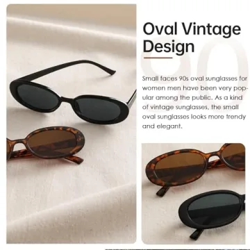 Trendy Retro Oval Sunglasses - Fashionable UV Protection