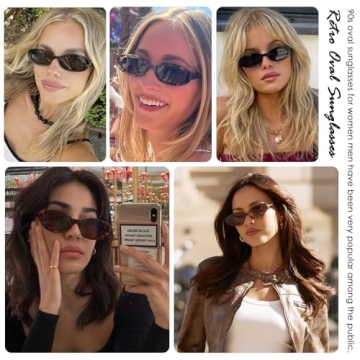 Trendy Retro Oval Sunglasses - Fashionable UV Protection