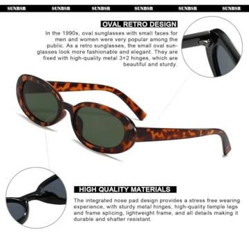 Trendy Retro Oval Sunglasses - Fashionable UV Protection