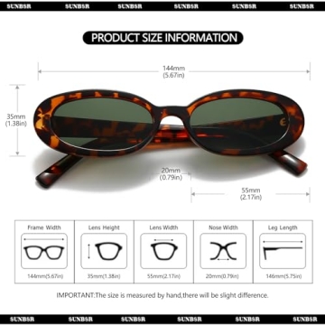 Trendy Retro Oval Sunglasses - Fashionable UV Protection