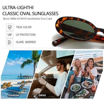 Trendy Retro Oval Sunglasses - Fashionable UV Protection