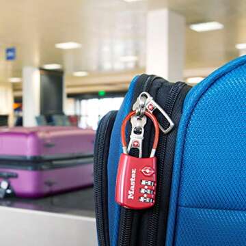 Master Lock TSA Set Your Own Combination Luggage Lock, TSA Approved Lock with Code for Luggage, Bags...
