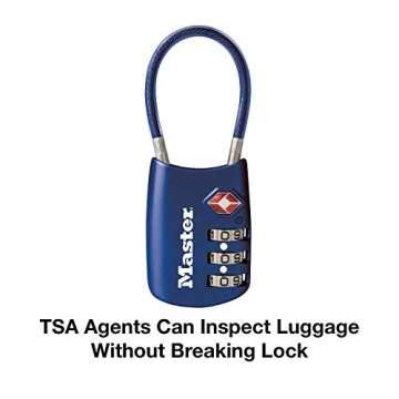 Master Lock TSA Set Your Own Combination Luggage Lock, TSA Approved Lock with Code for Luggage, Bags, Suitcase, and Backpacks, (Color May Vary), ‎4688D
