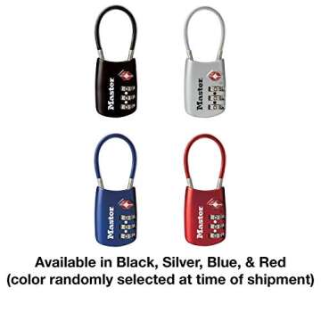 Master Lock TSA Set Your Own Combination Luggage Lock, TSA Approved Lock with Code for Luggage, Bags, Suitcase, and Backpacks, (Color May Vary), ‎4688D
