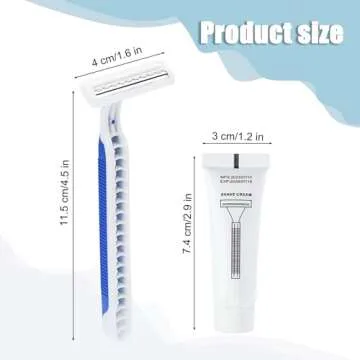 Disposable Razors in Bulk Pack of 60,Blue Disposable Shaving Razors Individual Wrapped Twin Blade Bulk Disposable Razors with Clear Cap and 10g Shaving Cream for Homeless,Hotel,Travel,Charity,Shelter