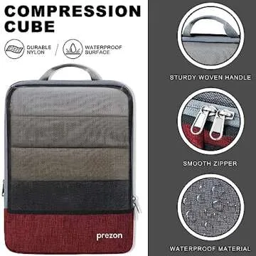 Prezon Compression Packing Cubes for Effortless Travel Organization