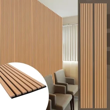 Yuzzy Teak Wood Acoustic Panels - Set of 2 - 9 Feet