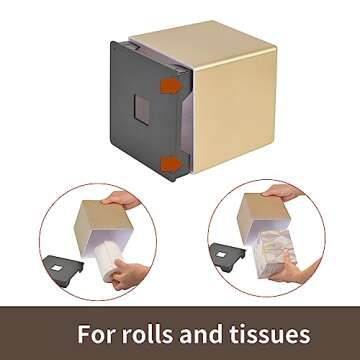 Elegant Gold Square Tissue Box Cover for Home & Office
