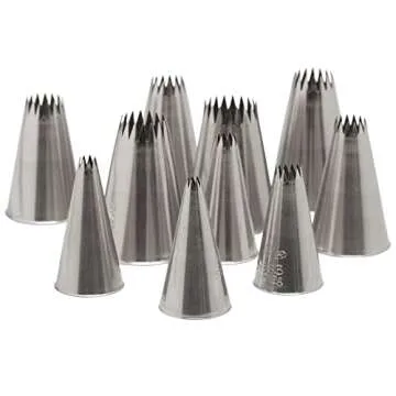 Ateco 870 - Premium 10 Piece French Star Pastry Tips Set