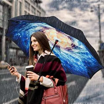 Stylish Windproof Inverted Umbrella with C-Shaped Handle