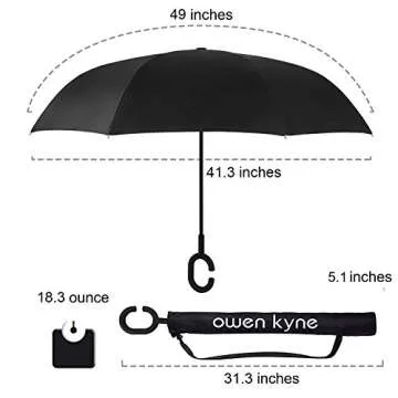 Stylish Windproof Inverted Umbrella with C-Shaped Handle