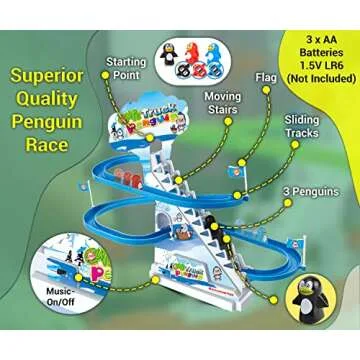 Fun ARSUK Penguin Race Game for Kids with Music and Lights