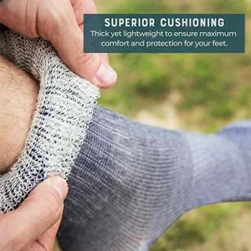 MERIWOOL Merino Wool Hiking Socks for Men and Women – 3 Pairs Midweight Cushioned – Warm n Breathable (X-Large, Gray)
