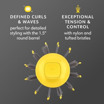 Drybar The Half Shot Small Round Blow-Dryer Brush | Faster, Easier Blowouts, From Wet to Dry, Customized Styling, Perfect for Layers, Defines Curls & Waves