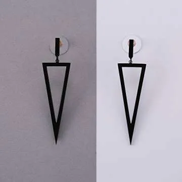 LILIE&WHITE Fashion Women Triangle Drop Dangle Earrings Geometric Jewelry Punk Jet