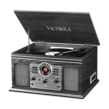 Victrola Nostalgic 6-in-1 Bluetooth Record Player & Multimedia Center with Built-in Speakers - 3-Spe...