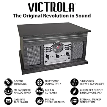 Victrola Nostalgic 6-in-1 Record Player with Bluetooth