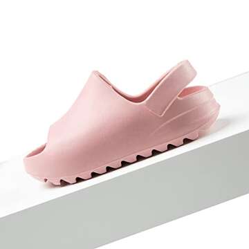 Toddler Little Kids Slides Sandals, Kid Summer Slip On Slides Sandals,Slippers with Strap Anti-slip Water Shoes，Indoor Outdoor Lightweight Slippers Sandals for Boys and Girls