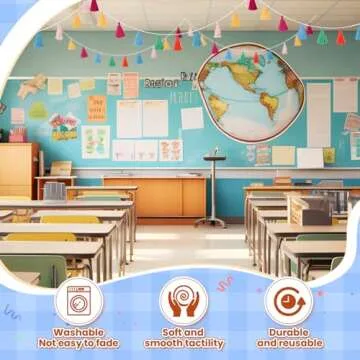 4 Pcs Rainbow Tassel Garland Boho Colorful Garland Banner Decor Wall Hanging for Home Classroom Decoration Wedding Birthday Baby Shower Party Supplies, Pre Assembled(Tassel in 3.1 Inches)