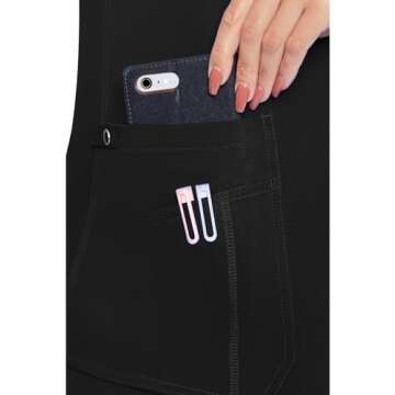 Med Couture V-Neck Scrub Top for Women with 4 Pockets, Rib-Knit Side Panel, and Shirttail Hem MC7459...