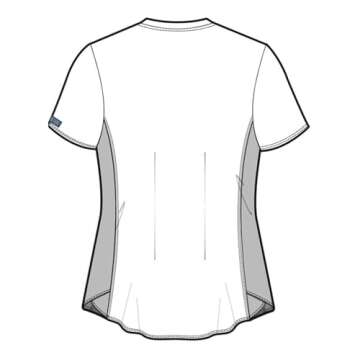 Med Couture V-Neck Scrub Top for Women with 4 Pockets, Rib-Knit Side Panel, and Shirttail Hem MC7459, Black, 2X-Large