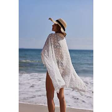 Ekouaer Sarong Swimsuit Coverup for Women Chiffon Long Beach Wrap Skirt Sheer Scarf Bathing Suit Sarong