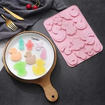 2 Pack Cute Baby Silicone Molds, 3D Baby Shower Themed Baking Mould, Cake Border Fondant Molds Cake Decorating Tools for Chocolate, Candy,Gumpaste Molds