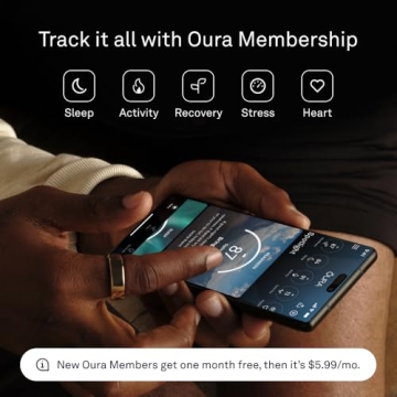 Oura Ring Gen3 Horizon - Gold - Size 8 - Smart Ring - Size First with Oura Ring Gen3 Sizing Kit - Sleep Tracking Wearable - Heart Rate - Fitness Tracker - 5-7 Days Battery Life